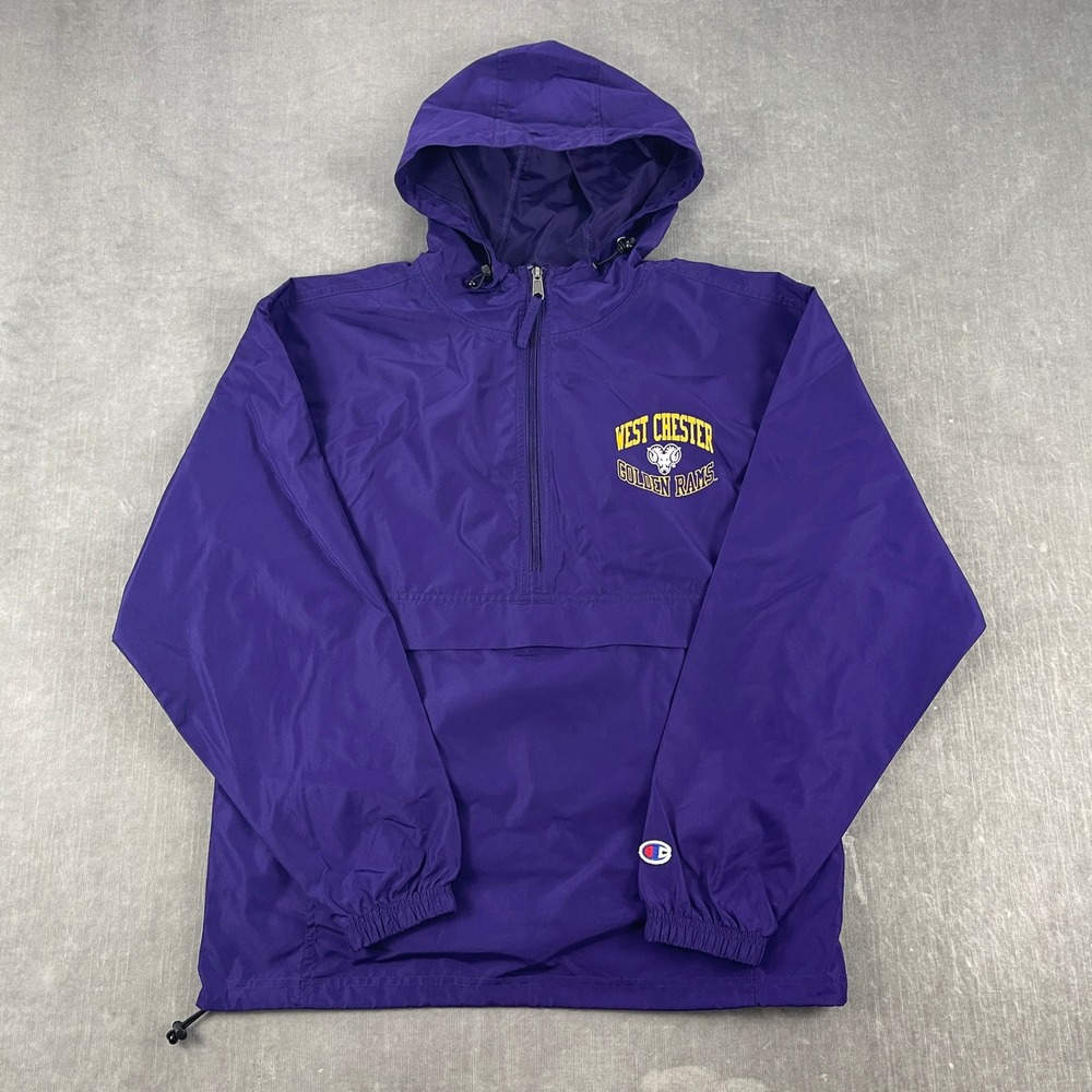 West Chester Golden Rams Men S Purple Champion Windbreaker Half Zip Jacket